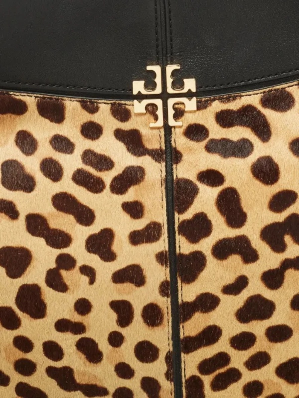 NWT Tory Burch Leopard-Print Shoulder Bag in Black and Brown - Picture 7 of 8
